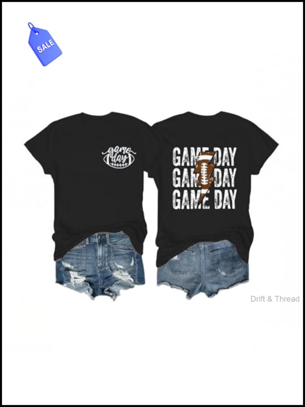 Women's Football Graphic Tee Short Sleeve Game Day T-Shirt